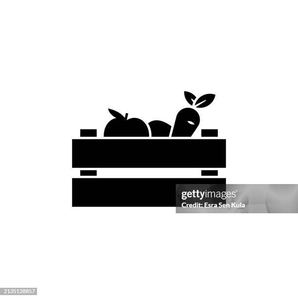 stockillustraties, clipart, cartoons en iconen met farmer's market solid icon design with editable stroke. suitable for infographics, web pages, mobile apps, ui, ux, and gui design. - mand