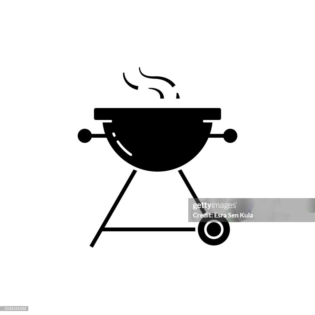 Barbecue Grill Solid Icon Design with Editable Stroke. Suitable for Infographics, Web Pages, Mobile Apps, UI, UX, and GUI design.