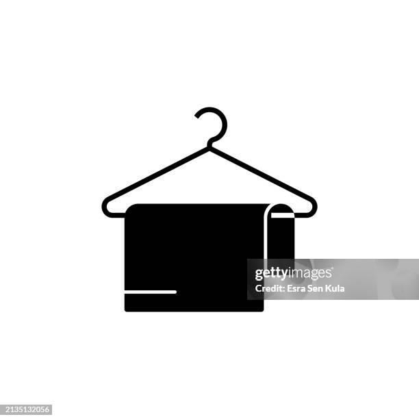 coathanger solid icon design with editable stroke. suitable for infographics, web pages, mobile apps, ui, ux, and gui design. - cloakroom stock illustrations