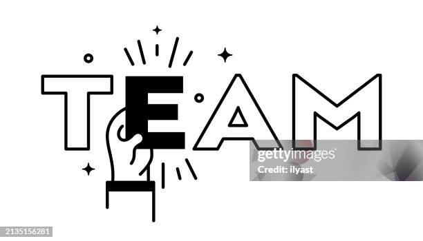 doodle concept for team typography - union representative stock illustrations