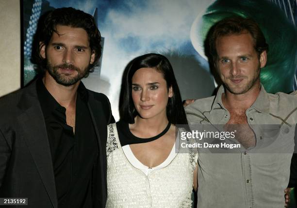 Lead Actor Eric Bana with Actress Jennifer Connelly and Actor Josh Lucas attends the UK premiere of the film "Hulk" at the Empire Cinema, Leicester...