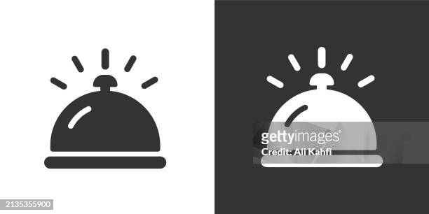 hotel bell solid icons. containing data, strategy, planning, research solid icons collection. vector illustration. for website design, logo, app, template, ui, etc - motel stock illustrations