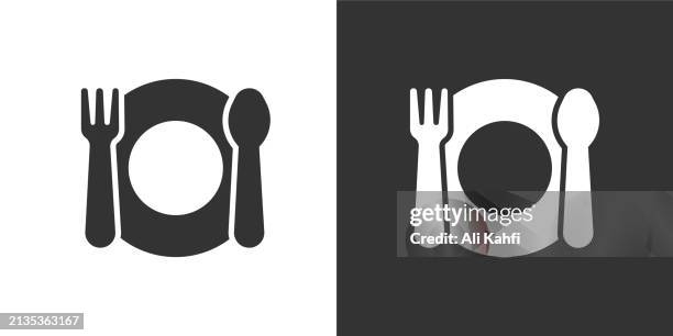 meal solid icons. containing data, strategy, planning, research solid icons collection. vector illustration. for website design, logo, app, template, ui, etc - chef logo stock illustrations
