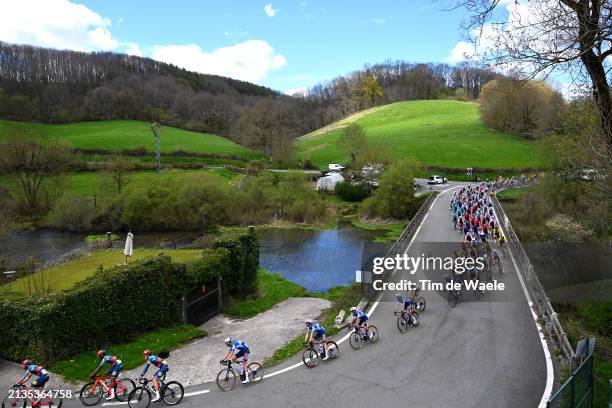 Tao Geoghegan Hart of The United Kingdom and Team Lidl - Trek, Mikel Landa of Spain, Remco Evenepoel of Belgium and Team Soudal Quick-Step and a...