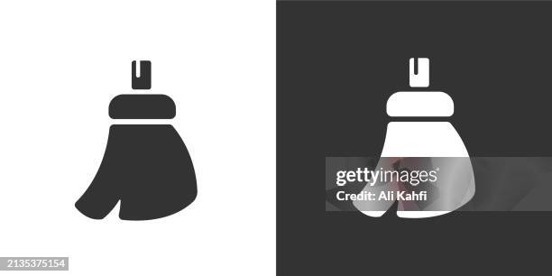 broom solid icons. containing data, strategy, planning, research solid icons collection. vector illustration. for website design, logo, app, template, ui, etc - floor polishing stock illustrations