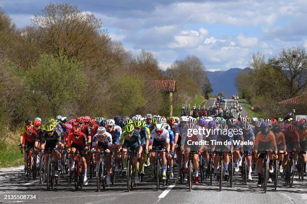 Xabier Mikel Azparren of Spain and Q36.5 Pro Cycling Team, Jonathan Castroviejo of Spain and Team INEOS Grenadiers, Emils Liepins of Latvia and Team...