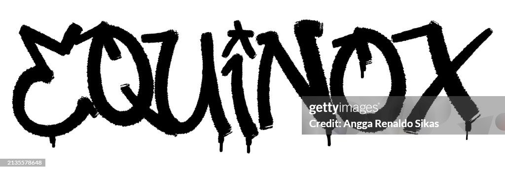 Equinox word black graffiti airbrush spraypaint typography