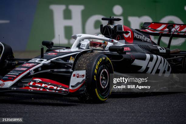 Kevin Magnussen, Haas F1 VF-23 during qualifying ahead of the F1 Grand Prix of Japan at Suzuka International Racing Course on April 06, 2024 in...