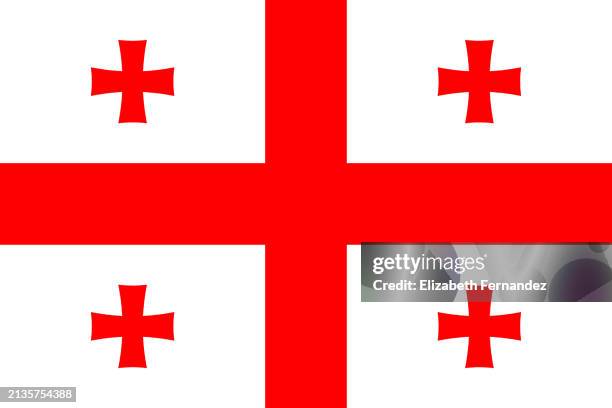 flag of georgia - georgia country stock pictures, royalty-free photos & images