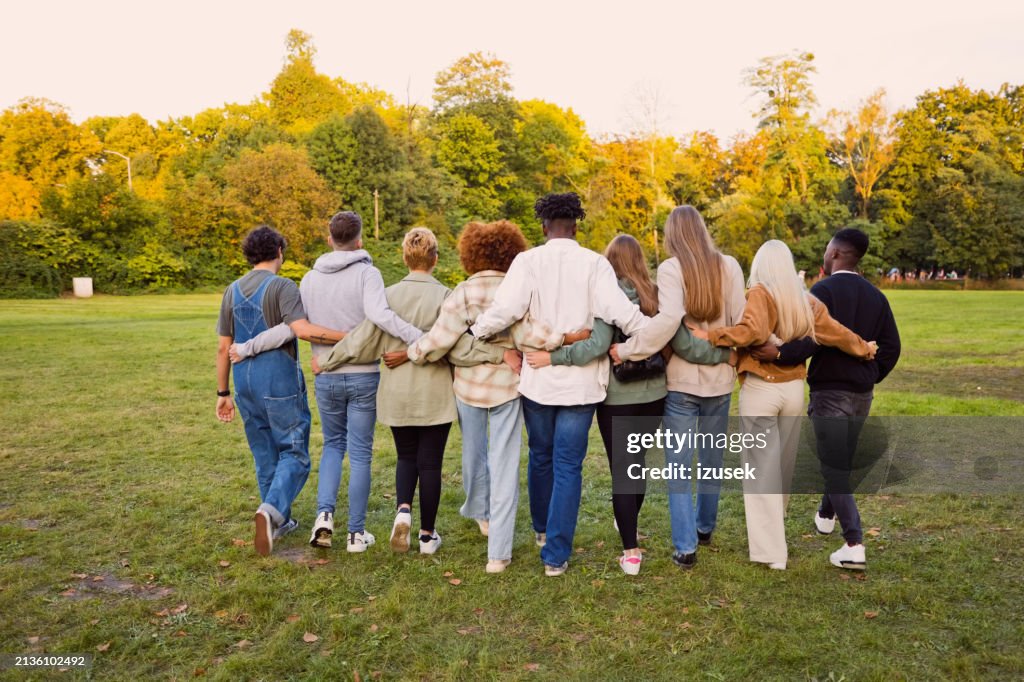 Group of multiracial young people
