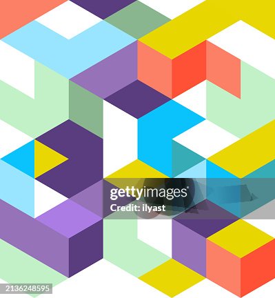 Seamless Geometric Pattern with Blocks Seamless Geometric Pattern with Blocks