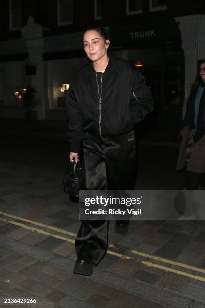 Noomi Rapace seen on a night out at Chiltern Firehouse on April 03, 2024 in London, England.