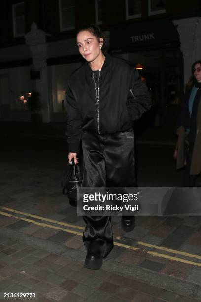 Noomi Rapace seen on a night out at Chiltern Firehouse on April 03, 2024 in London, England.