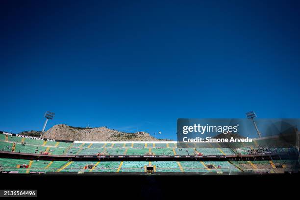 General view of the stadium prior to kick-off in the Serie B match between Palermo and UC Sampdoria at Stadio Renzo Barbera on April 6, 2024 in...