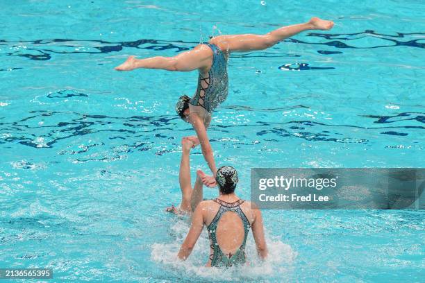 Team China competes in the Team Free final on day two of The World Aquatics Artistic Swimming World Cup Beijing 2024 at Water Cube on April 6, 2024...