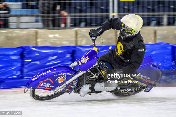 Leon Kramer of The Netherlands is in action during the Roelof Thijs Bokaal at Ice Rink Thialf in Heerenveen, The Netherlands, on April 5, 2024.