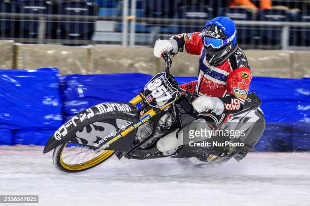 Jo Saetre of Norway is in action during the Roelof Thijs Bokaal at Ice Rink Thialf in Heerenveen, The Netherlands, on April 5, 2024.