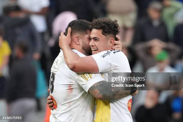 La Rochelle players react after the Investec Champions Cup match between Stormers and La Rochelle at Cape Town Stadium on April 6, 2024 in Cape Town,...