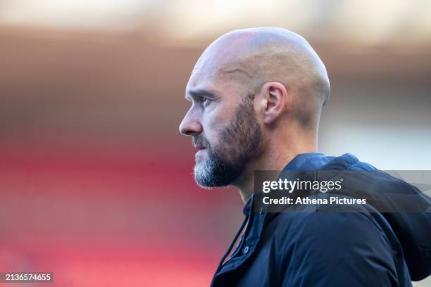 Luke Williams Manager of Swansea City during the Sky Bet Championship match between Middlesbrough and Swansea City at the Riverside Stadium on April...