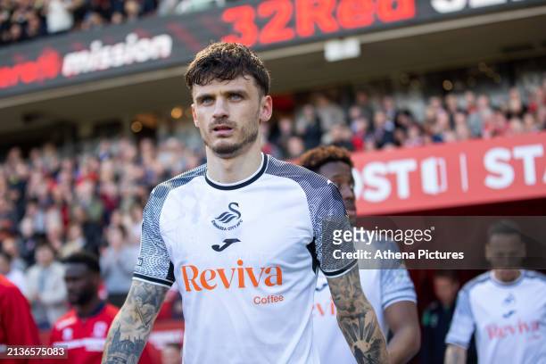 Jamie Paterson of Swansea City enters the pitch during the Sky Bet Championship match between Middlesbrough and Swansea City at the Riverside Stadium...