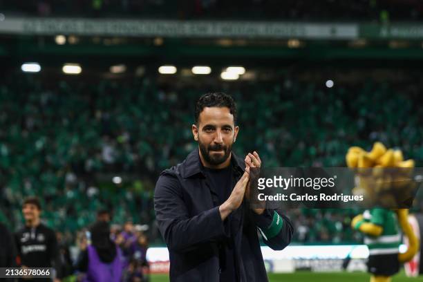 Ruben Amorim of Sporting CP during the Liga Portugal Bwin match between Sporting CP and SL Benfica at Estadio Jose Alvalade on April 6, 2024 in...