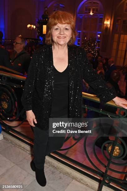 Lesley Nicol attends an after party celebrating the 25th anniversary of "MAMMA MIA!" in London's West End at The Waldorf Hilton Hotel on April 6,...