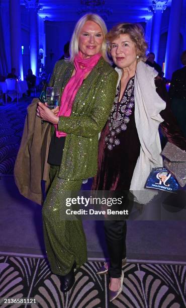 Anneka Rice and Issy Van Randwyck attend an after party celebrating the 25th anniversary of "MAMMA MIA!" in London's West End at The Waldorf Hilton...