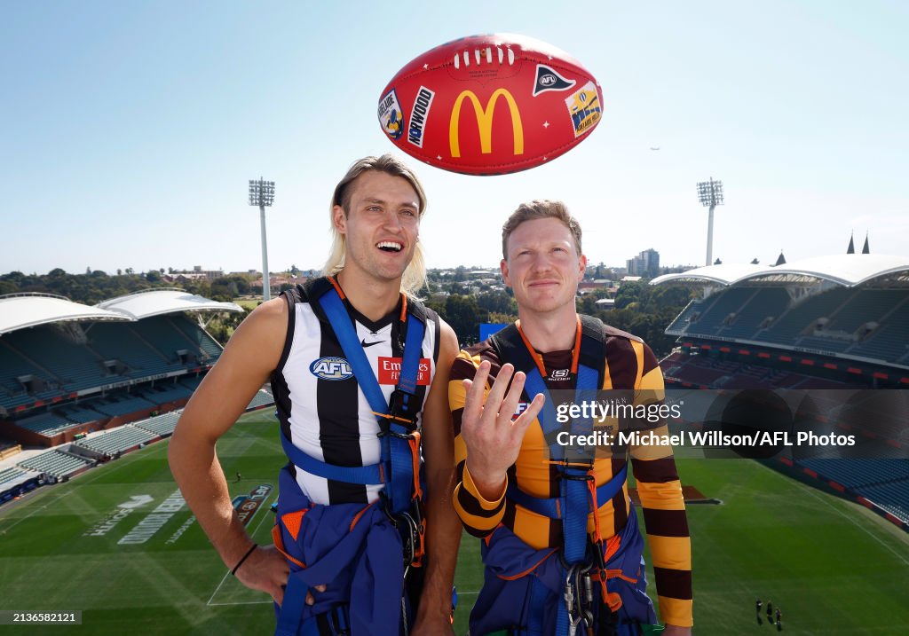 James Sicily & Darcy Moore On Adelaide Oval Roof Climb