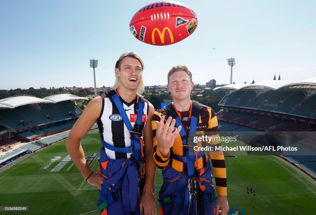 James Sicily & Darcy Moore On Adelaide Oval Roof Climb