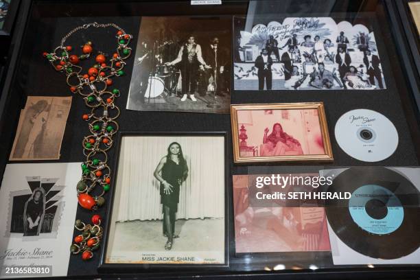Items, records, and historical photographs of Jackie Shane are displayed at the Jefferson Street Sound museum in Nashville, Tennessee on March 15,...