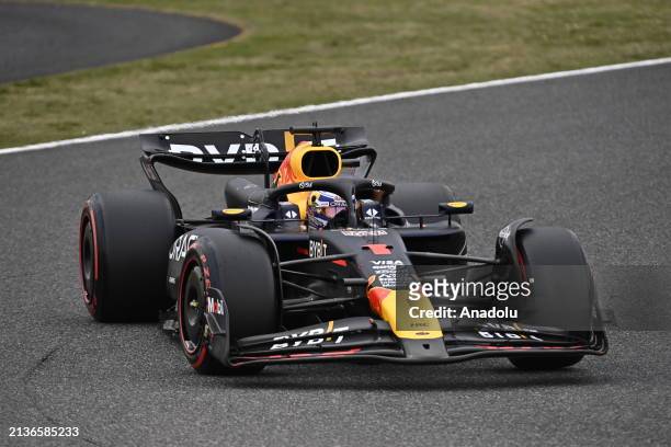 Max Verstappen, Oracle Red Bull Racing RB19 Honda RBTP, on track during the Qualifying session Final Classification F1 Grand Prix of Japan at Suzuka...