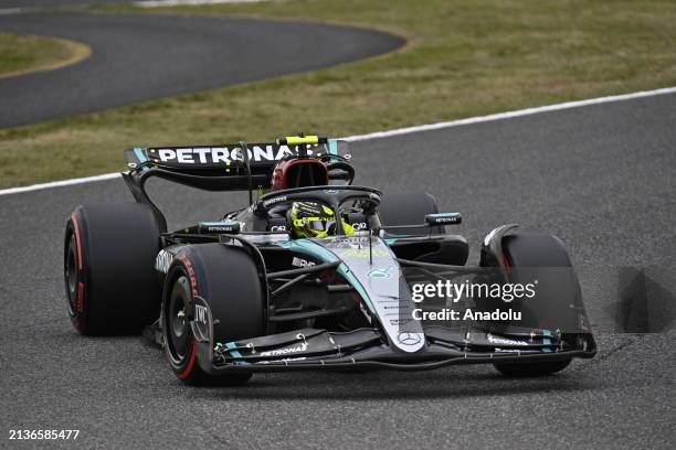 Lewis HAMILTON Mercedes W15 Petronas, on track during the Qualifying session Final Classification F1 Grand Prix of Japan at Suzuka International...