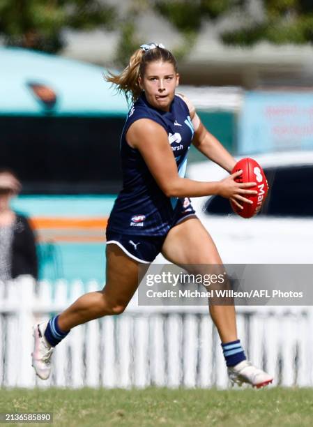 Chloe Shipton of Vic Metro in action during the AFLW 2024 Under 16 Girls Championships match between South Australia and Vic Metro at Prospect Oval...