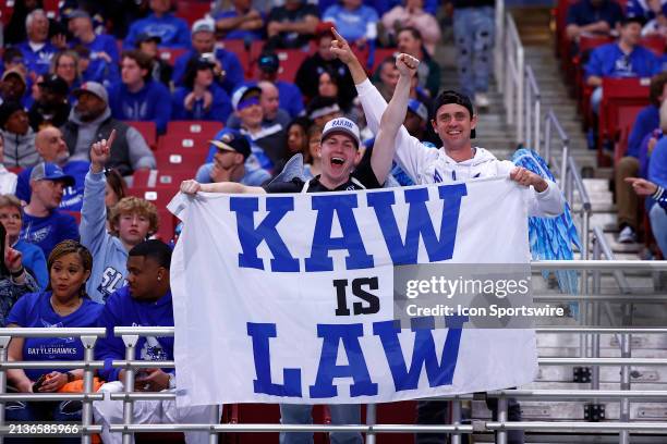 St Louis Battlehawks fans cheer on their team during the USL football game between the Arlington Renegades and the St. Louis Battlehawks on April 06,...