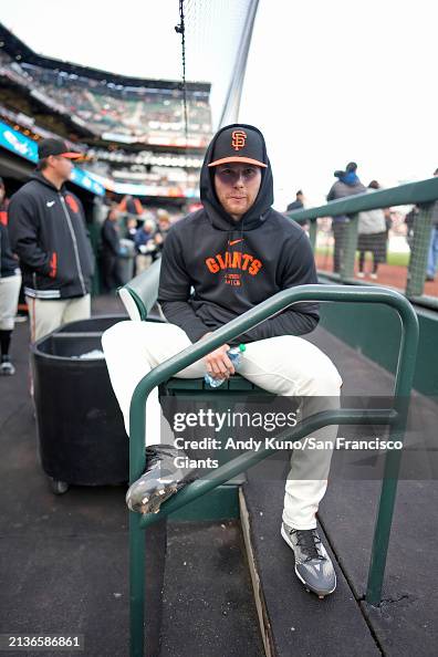 Landen Rouop Landen Roupp of the San Francisco Giants prepares for the game at ...