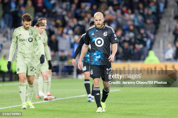 Teemu Pukki of Minnesota United FC during a game between Los Angeles FC and Minnesota United FC at Allianz Field on March 16, 2024 in St. Paul,...