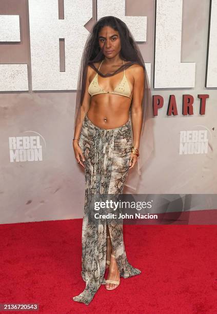 Jessie Reyez attends Netflix's "Rebel Moon - Part Two: The Scargiver" album release party at Knockdown Center on April 03, 2024 in Queens, New York.