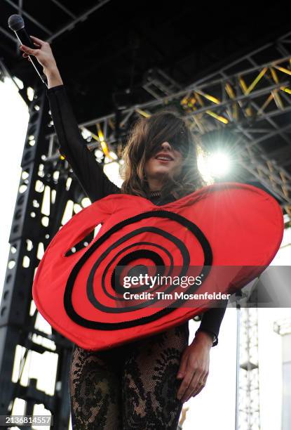 Sabina Sciubba of Brazilian Girls performs during the Treasure Island Music festival on October 18, 2009 in San Francisco, California.