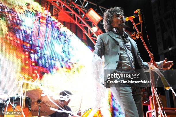 Wayne Coyne of The Flaming Lips performs during the Treasure Island Music festival on October 18, 2009 in San Francisco, California.