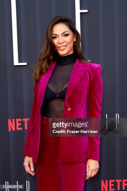 Moran Atias attends the Los Angeles Premiere Of Netflix's "Ripley" at The Egyptian Theatre Hollywood on April 03, 2024 in Los Angeles, California.