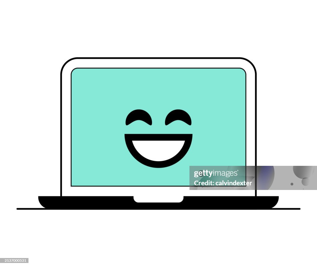Laptop computer with emoticon