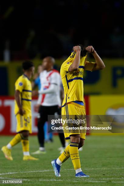 Iker Zufiaurre of Boca Juniors reacts after the Copa CONMEBOL Sudamericana 2024 group D match between Nacional Potosi and Boca Juniors at Estadio...