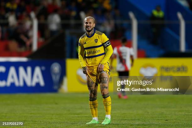 Dario Benedetto of Boca Juniors reacts during the Copa CONMEBOL Sudamericana 2024 group D match between Nacional Potosi and Boca Juniors at Estadio...