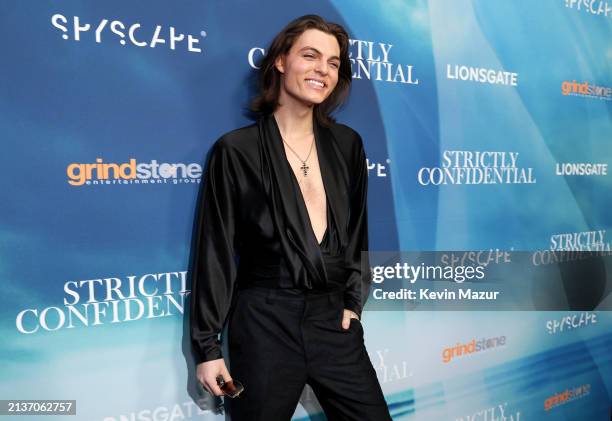 Damian Hurley attends the "Strictly Confidential" Special Screening at The Robin Williams Theatre on April 03, 2024 in New York City.