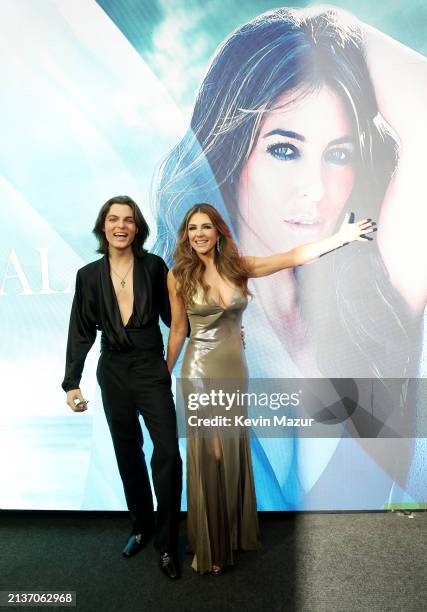Damian Hurley and Elizabeth Hurley attend the "Strictly Confidential" Special Screening on April 03, 2024 in New York City.