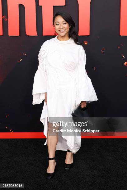Stephanie Hsu attends the Los Angeles premiere of Universal Pictures "Monkey Man" at TCL Chinese Theatre on April 03, 2024 in Hollywood, California.