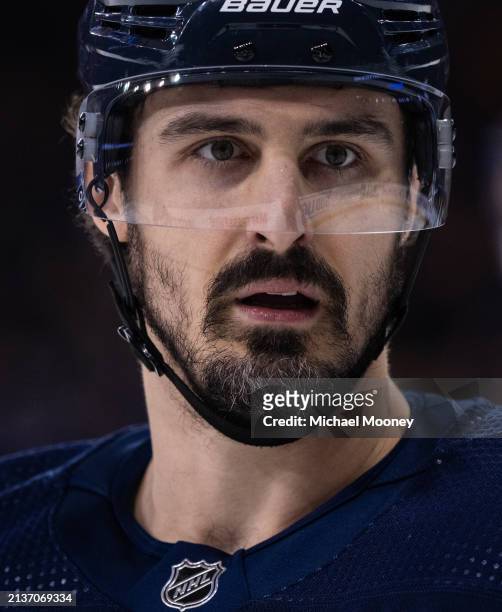 Chris Kreider of the New York Rangers gets ready for a faceoff during the second period of a game against the Florida Panthers at Madison Square...