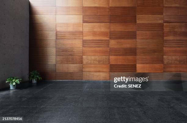 modern minimalist office hall interior decoration - muro foto e immagini stock