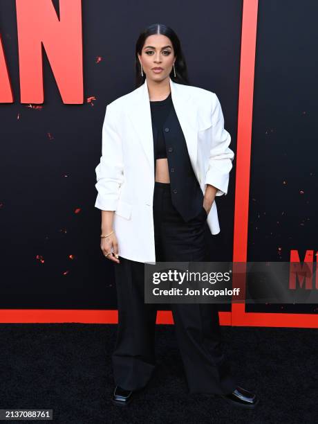 Lilly Singh attends Los Angeles Premiere Of Universal Pictures "Monkey Man" at TCL Chinese Theatre on April 03, 2024 in Hollywood, California.