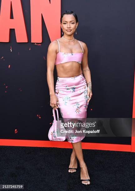 Karrueche Tran attends Los Angeles Premiere Of Universal Pictures "Monkey Man" at TCL Chinese Theatre on April 03, 2024 in Hollywood, California.